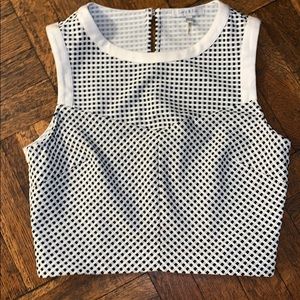 Lucy & Co. black & white checkered sleeveless crop